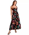 Тропическое макси-платье с принтом и веревочными бретелями от Vince Camuto 11226529