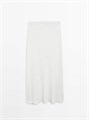 Миди-юбка из хлопкового трикотажа нижнего кроя Massimo Dutti с расклешенным подолом и эластичным поясом 11202012