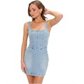 Платье мини корсетного фасона Show Me Your Mumu из мягкого денима с квадратным вырезом, 97% хлопок, в молодёжном стиле 11227366