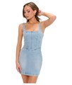 Платье мини корсетного фасона Show Me Your Mumu из мягкого денима с квадратным вырезом, 97% хлопок, в молодёжном стиле 11227366