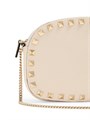Valentino Garavani Мини-сумка Rockstud из зернистой телячьей кожи с цепочным плечевым ремнём и двумя карманами для карт 11167445