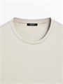 Молодёжная облегающая футболка Massimo Dutti с коротким рукавом из смеси хлопка 11201875