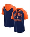 Logo Athletic Мужская футболка с коротким рукавом Fanatics Navy Houston Astros Prime с капюшоном и контрастными манжетами 11222537