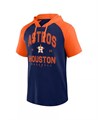 Logo Athletic Мужская футболка с коротким рукавом Fanatics Navy Houston Astros Prime с капюшоном и контрастными манжетами 11222537