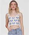 Женская короткая кружевная майка с сердечком от Avec Les Filles, без рукавов, хлопок/акрил 11231275