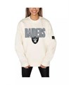 Женский кремовый флисовый пуловер с опущенными плечами Las Vegas Raiders, Gameday Couture 11238979