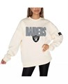 Женский кремовый флисовый пуловер с опущенными плечами Las Vegas Raiders, Gameday Couture 11238979