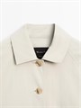 Massimo Dutti Пальто из хлопкового микса с рукавами-реглан, воротником-рубашкой, пуговицами и двумя боковыми карманами 11202098