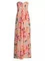 Макси платье без бретелек Brooke из шифона с цветочным принтом от Liv Foster, 100% полиэстер 10049483