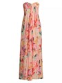 Макси платье без бретелек Brooke из шифона с цветочным принтом от Liv Foster, 100% полиэстер 10049483