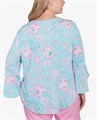 Ruby Rd. Блузка большого размера с цветочным принтом от Ruby Rd, V-образный вырез, рукава 3/4 11226087