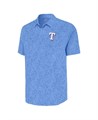 Antigua Светло-голубая мужская рубашка-поло Texas Rangers с вышитым логотипом и комфортным покроем 11222338