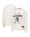 Стильное молодёжное кремовое худи Mitchell &amp, Ness с логотипом Chicago Blackhawks и длинными рукавами, уютное 11222823
