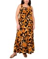 Платье-макси большого размера Vince Camuto с тропическим принтом, квадратным вырезом и сборкой на спине 11172042