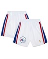 Mitchell &amp, Ness Мужские белые шорты Philadelphia 76ers 1996-97 Hardwood Classics из сетчатой ткани с эластичным поясом 11223783