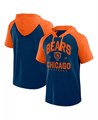 Logo Athletic Мужская лёгкая и комфортная футболка с капюшоном Chicago Bears Prime из 100% тёмно-синего хлопка 11223546