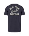 ',47 Brand Мужская синяя футболка New York Knicks Turn Back Franklin из 100% хлопка с графическим дизайном, коротким рукавом 11239031