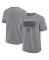 Logo Athletic Мужская футболка Las Vegas Raiders Top Notch серого цвета с классическим кроем, из мягкой и прочной ткани 11222569