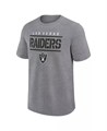 Logo Athletic Мужская футболка Las Vegas Raiders Top Notch серого цвета с классическим кроем, из мягкой и прочной ткани 11222569