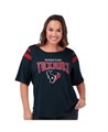 Женская футболка Houston Texans Linebacker большого размера с контрастными рукавами от G-III 11223278