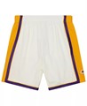 Mitchell &amp, Ness Мужские кремовые шорты Swingman Los Angeles Lakers 2009-10 с дизайном Hardwood Classics из 100% полиэстера 11223355