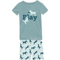 Kickee Pants Kids Детский комплект пижамы Kickee Pants с графическим принтом, короткими рукавами и шортами с эластичным поясом 11226667