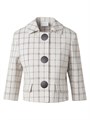 Короткая джинсовая куртка с пуговицами и клетчатым узором от Akris Punto, выполненная из 100% хлопка, из итальянской ткани 11018640