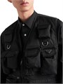 Жилет Prada Re-Nylon с карманами и логотипом, обычная посадка, застёжка на молнии 11168326