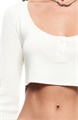 Lioness Кроп-топ Amour из вискозы и нейлона с вырезом-лодочка и длинными рукавами 10048688
