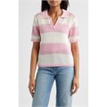 BeachLunchLounge Поло Skye из хлопка с короткими рукавами и воротником джонни в полоску 10048883