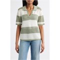 BeachLunchLounge Поло Skye из хлопка с короткими рукавами и воротником джонни в полоску 10048883