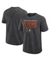 Logo Athletic Мужская футболка Philadelphia Flyers Top Notch из серого меланжевого хлопка с яркой печатью 11222371