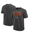 Logo Athletic Мужская футболка Philadelphia Flyers Top Notch из серого меланжевого хлопка с яркой печатью 11222371