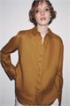 Zara Рубашка из 100% льна ZW Collection с лацканами, длинными рукавами и застежкой на пуговицы 11171472