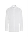 Классическая рубашка Zegna из хлопка и льна с распростертым воротником, сделанная в Италии 11168467