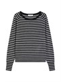 Свитер Quarry в полоску, шерстяной MM Max Mara с круглым вырезом и длинными рукавами, 100% шерсть 10047992