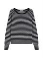 Свитер Quarry в полоску, шерстяной MM Max Mara с круглым вырезом и длинными рукавами, 100% шерсть 10047992