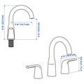 Ikea Смеситель для раковины встраиваемый, матовый никель, высота 22 см, межосевое расстояние 20 см 11226189