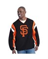 G-III Sports Мужской чёрный лонгслив с отложным воротником и большими нашивками San Francisco Giants 11225889