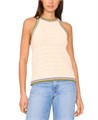 Vince Camuto Женский топ-холтер с узором от Винс Камуто, 100% чесаный хлопок, свободный крой 11237286