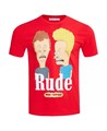 Молодёжная красная футболка Beavis and Butt-Head Rude с короткими рукавами и уютным круглым вырезом, бренд Freeze Max 11239661