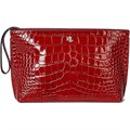 LAUREN Ralph Lauren Кожаная сумка-косметичка с крокодиловым эффектом, 28 см, с внутренним карманом и верхней молнией 11171115