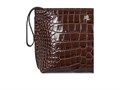 LAUREN Ralph Lauren Кожаная сумка-косметичка с крокодиловым эффектом, 28 см, с внутренним карманом и верхней молнией 11171115