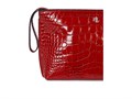 LAUREN Ralph Lauren Кожаная сумка-косметичка с крокодиловым эффектом, 28 см, с внутренним карманом и верхней молнией 11171115