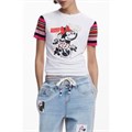 Desigual Графическая футболка с изображением Минни Маус и полосатыми короткими рукавами 10047847