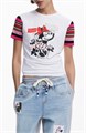 Desigual Графическая футболка с изображением Минни Маус и полосатыми короткими рукавами 10047847