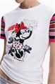 Desigual Графическая футболка с изображением Минни Маус и полосатыми короткими рукавами 10047847