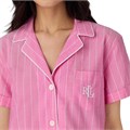 Пижамный комплект с коротким рукавом и отложным воротником от LAUREN Ralph Lauren из 60% хлопка и 40% вискозы 11227206