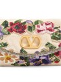 Valentino Garavani Сумка Vain Soft из льна с цветочной вышивкой и магнитной застежкой, 23.5x12x3 см 11167106