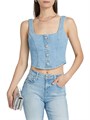 Топ из денима Saga L',Agence с корсетной моделью и квадратным вырезом, изготовленный в США 11166387